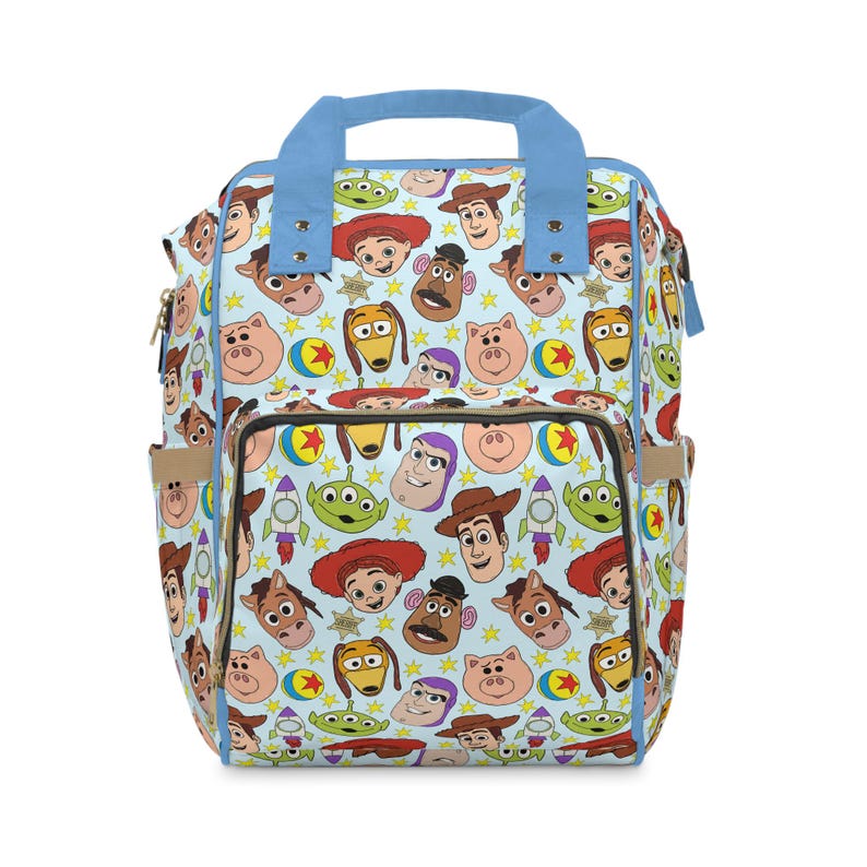 Toy Story Multifunctional Diaper Bag • Woody & Buzz Baby Backpack • Pixar Cowboy and Space Ranger Bag image 2