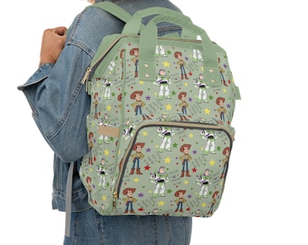 トイストーリー 多機能おむつバッグ • ウッディ＆バズ ベビーバックパック • ピクサー カウボーイ＆スペースレンジャーバッグ