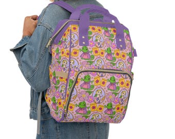 Tangled Diaper Bag, Rapunzel Baby Bag, Multifunctional Diaper Backpack, Princess Baby Shower Gift, New Mom Gift, Disney Baby Essentials Bag