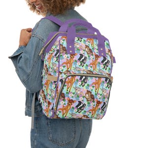 Sac à dos multi-usages Bambi à couches - Sac de voyage pour bébé léger, durable et spacieux avec poches pour biberons