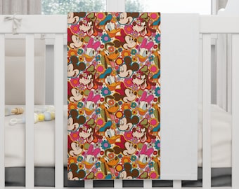 Mickey & Friends Blumige Fleece-Babydecke