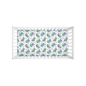 Lilo & Stitch Fitted Crib Sheet – Disney Baby Bedding, Hawaiian Island Nursery Decor, Ohana Theme Gift image 4