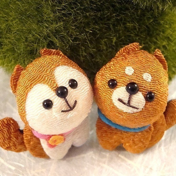 SHIBA INU PUPPY BROOCH PAIR KAWAII