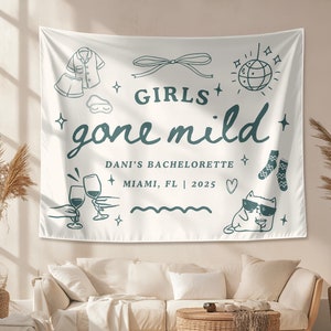 Girls Gone Mild Bachelorette Banner: Custom Spa Slumber Party Decor