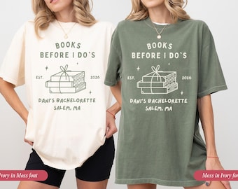 Book Bachelorette Party Favors, Girls Gone Mild Shirt: Comfort Colors Spa Bachelorette Party Tee, Books Before I Dos