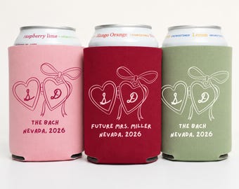 Bridesmaid Can Cooler, Bachelorette Party Drink Holder, Maid of Honor Gift, Wedding Favors, Future Mrs, The Bach, Engagement Party Keepsake
