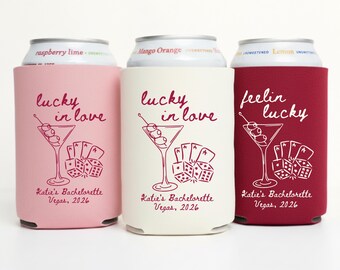 Vegas Bachelorette Can Coolers: Lucky in Love Casino Bridal Shower