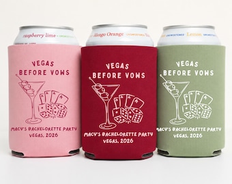 Vegas Bachelorette Can Coolers: Lucky in Love Casino Bridal Shower, Vegas before Vows, Feeling Lucky, Disco Bach