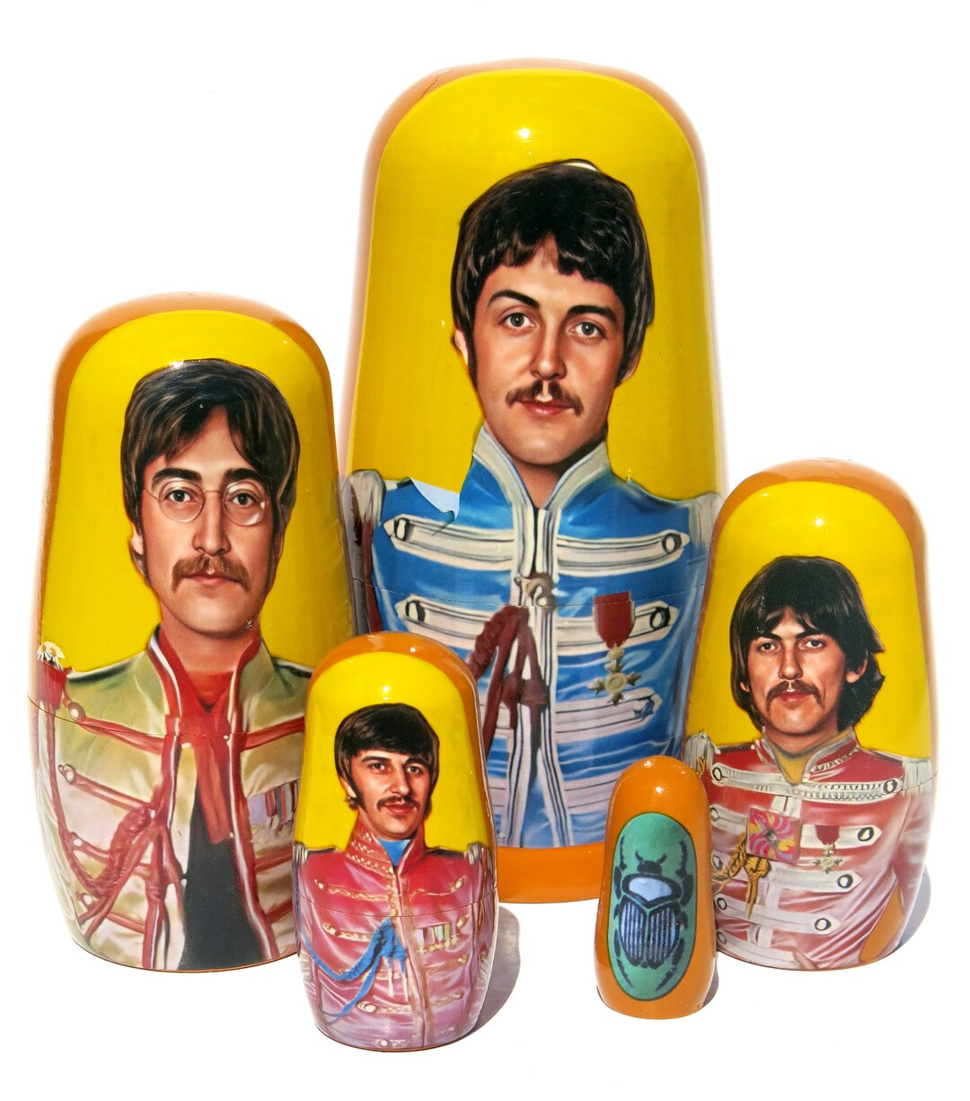 Beatles Paul Mccartney 5 PC Sgt. Pepper's Portrait Nesting Doll, 6 Inch
