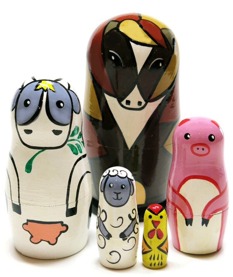 farm animal nesting dolls