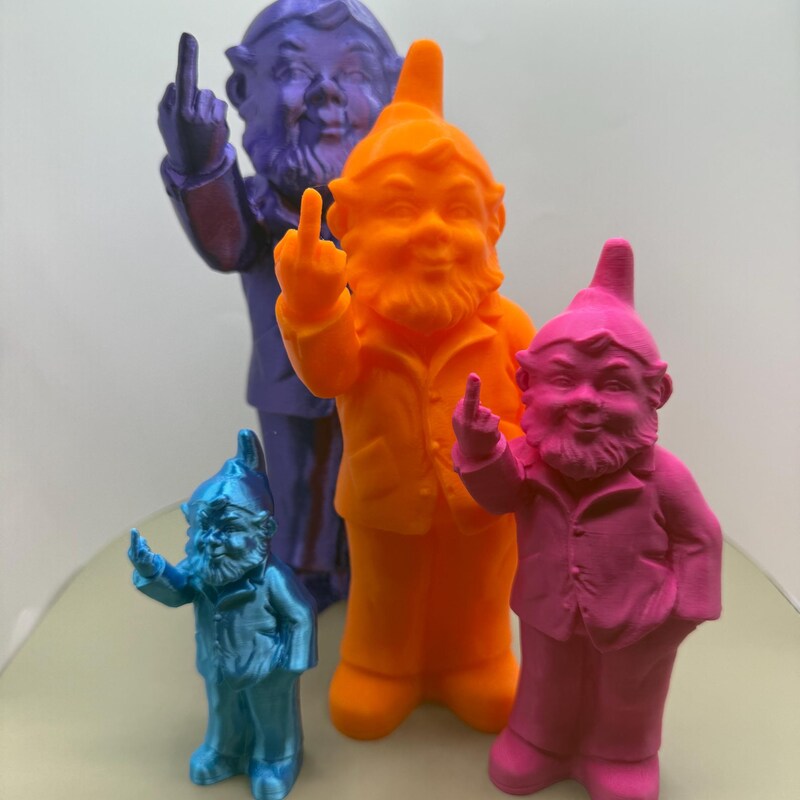 SC Gifts Rude Gnome Middle Finger Statue - Comical Garden Decor For Lawn