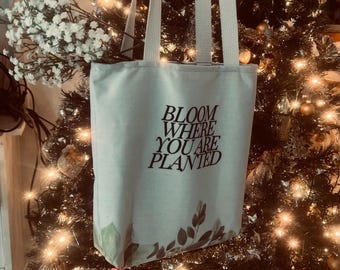 Bolsa de lona motivacional: diseño minimalista y moderno