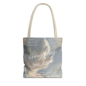 Cloudy Day Tote Bag - Inspirational Quote Carryall, Reusable Shopping Bag, Book Lover Gift, Shoulder Bag with Motivational Saying