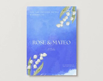 Lily of the Valley Save the Date | Elegant Wedding Invite (Canva Template)