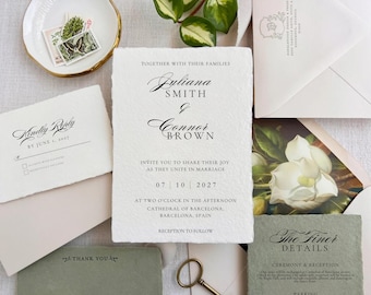 Suite di inviti di nozze di lusso / Modello Canva elegante e minimalista