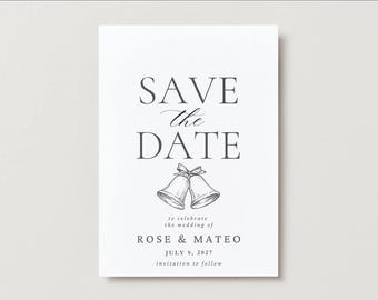 Elegante Hochzeit Save the Date Einladung | Bearbeitbare Canva Vorlage