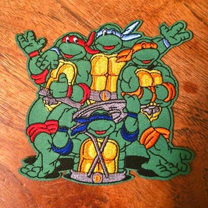 TMNT Teenage Mutant Ninja Turtles Retro TV Superhero Nostalgia Kids Iron On Embroidery Patch