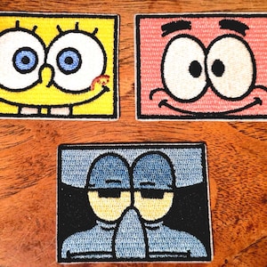 Spongebob & Friends Kids Cartoon, TV Stick On Iron On Embroidery Patch