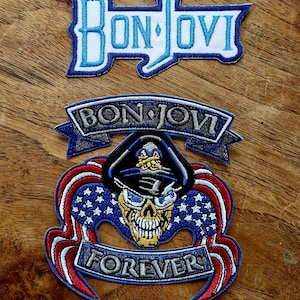 Bon Jovi, American Singer Songwriter Guitarist Rock Music, Iron On, Adhesive Back, Embroidery Patch