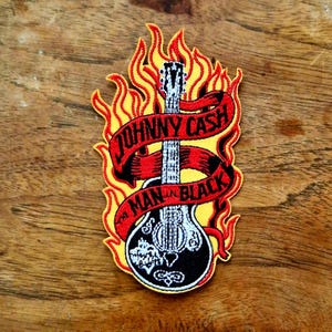 Johnny Cash, American Singer Songwriter Folk Rock Country Blues Rock N Roll Music, Iron On, Adhesive Back, Embroidery Patch