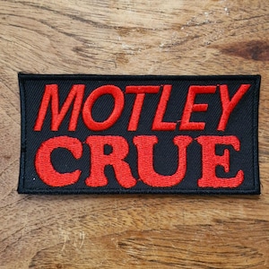 Motley Crue American Rock Band Glam Metal Music, Iron On, Adhesive Back, Embroidery Patch