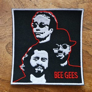 The Bee Gees American Pop Folk Band   Disco Rock Soul Music, Iron On, Adhesive Back, Embroidery Patch