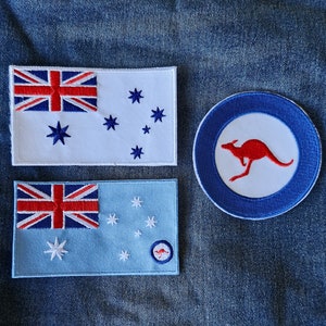 Australian Navy RAAF Airforce Ensign Roundel, Flag Travel Iron On Embroidery Patch Destination Souvenir Gift