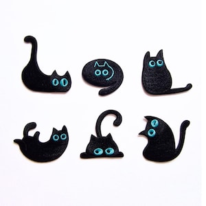Black Cat Embroidered Patch, Self Adhesive Applique