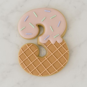 Number 3 Cookie Cutter 3.5&quot; STL - Digital Download | Birthday Party Cookie Cutter | Third Birthday Decorated Cookie  | Custom Number Cookie