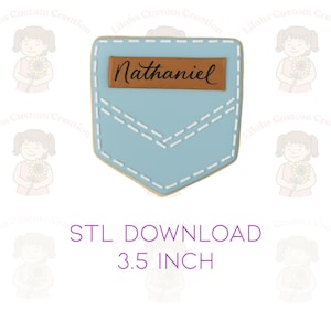 Pants Pocket Cookie Cutter 3.5" STL - Country Western (Digital Download)