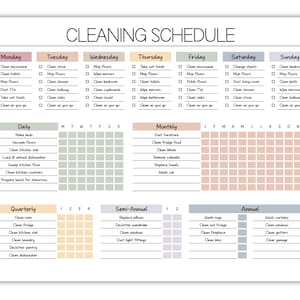 Bearbeitbarer Reinigungszeitplaner: Haushaltsplaner (Digitaler Download)