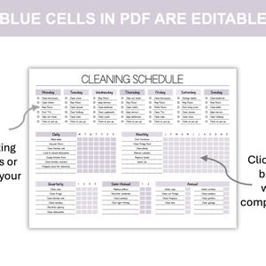 Editable Cleaning Planner: Household Chore Chart (digital Download PDF ...