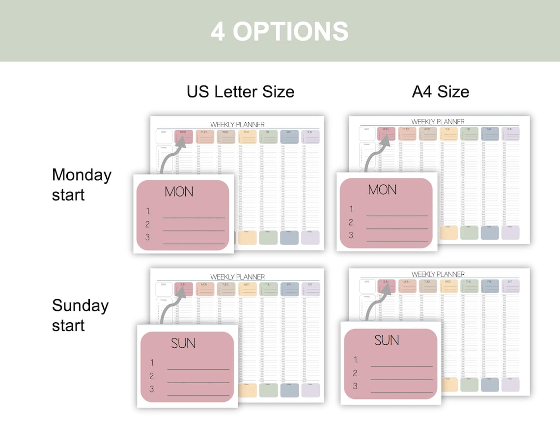 EDITABLE Weekly Hourly Planner, Weekly Schedule, Daily Planner, Undated ...