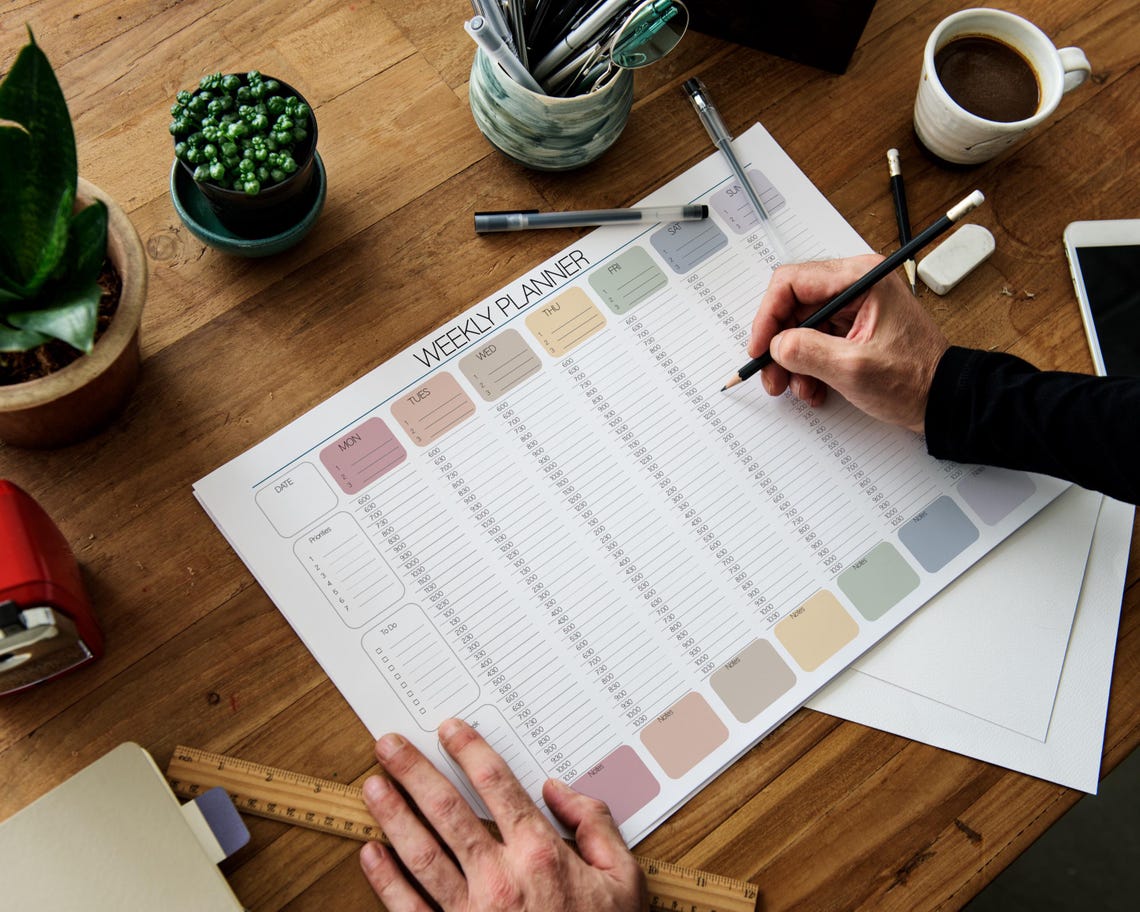 EDITABLE Weekly Hourly Planner, Weekly Schedule, Daily Planner, Undated ...