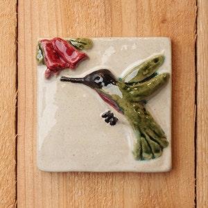 4x4" Hummingbird ceramic tile