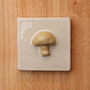 3x3 handmade ceramic mushroom tile high relief vegetable tile