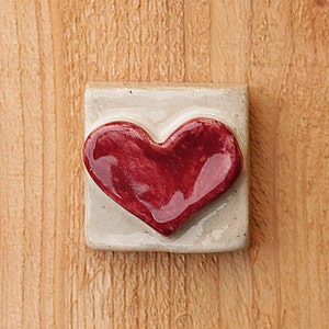 2x2 ceramic heart tile perfect gift item and ready to hang image 1