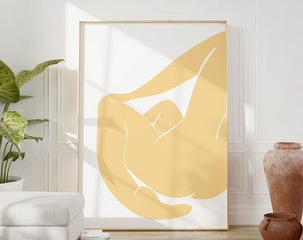 Henri Matisse, Matisse Print, Yellow Matisse Wall Art, Matisse Cut Outs, Exhibition Poster, Matisse Art Print, Matisse Poster, Line Drawing