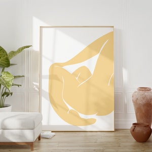 Henri Matisse, Matisse Druck, Gelbe Matisse Wandkunst, Matisse Ausschnitte, Ausstellungsplakat, Matisse Kunstdruck, Matisse Poster, Linienzeichnung