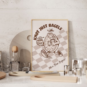 Classroom Art,Kids Room Art,Downloadable Print,Cartoon Art Print,Knot Just Bagels Print,Trendy Posters,Vintage Mascot Art,Cute Positive Art