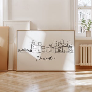 Newcastle Skylinel Wall Art, Skyline Home Decor, Instant Download, Newcastle Printable Digital Download, Travel Wall Art, Printable Wall Art