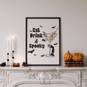 Funny Quote Halloween Printable Wall Art, Halloween Decor for Kitchen, Halloween Party Art Gift for Friend, Halloween Kitchen Printable