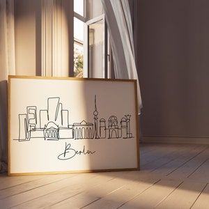 Berlin Skyline Digital Download, Black White Printable, City Skyline Art, Instant Download, Berlin Printable Wall Art, Travel Wall Art