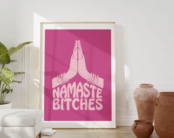 Namaste Wall Art, Yoga Poster, Zen Decor, Meditation Print, Spiritual Room Art