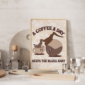 Classroom Art ,Kids Room Art, Downloadable Print, Cartoon Art Print, Coffee Day Print, Trendy Posters, Vintage Mascot Art, Cute Positive Art