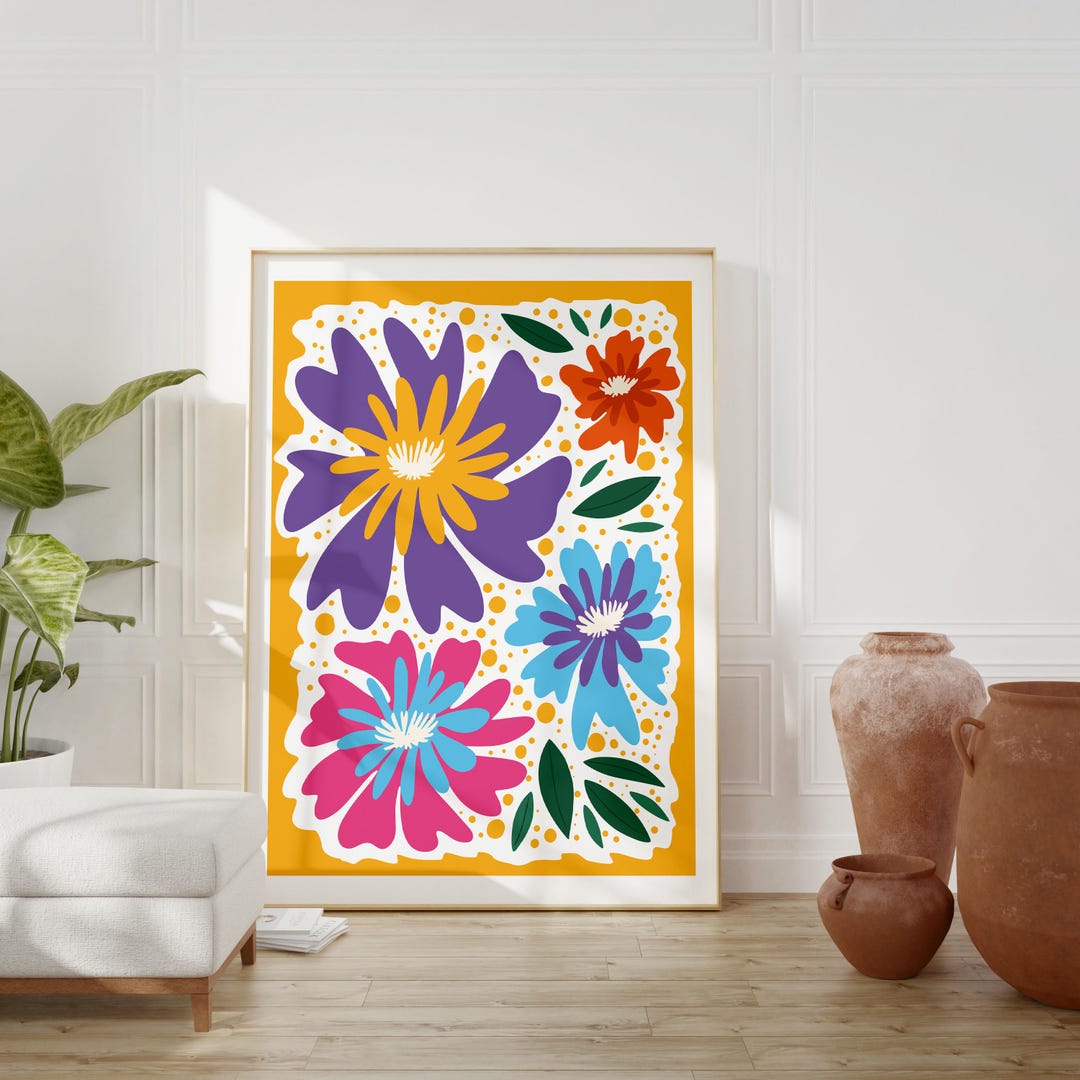 Colorful Floral Wall Art: Modern Botanical Print (digital Download) - Etsy