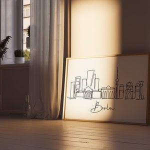 Berlin Skyline Digital Download, Black White Printable, City Skyline Art, Instant Download, Berlin Printable Wall Art, Travel Wall Art