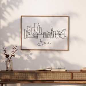 Berlin Skyline Digital Download, Black White Printable, City Skyline Art, Instant Download, Berlin Printable Wall Art, Travel Wall Art