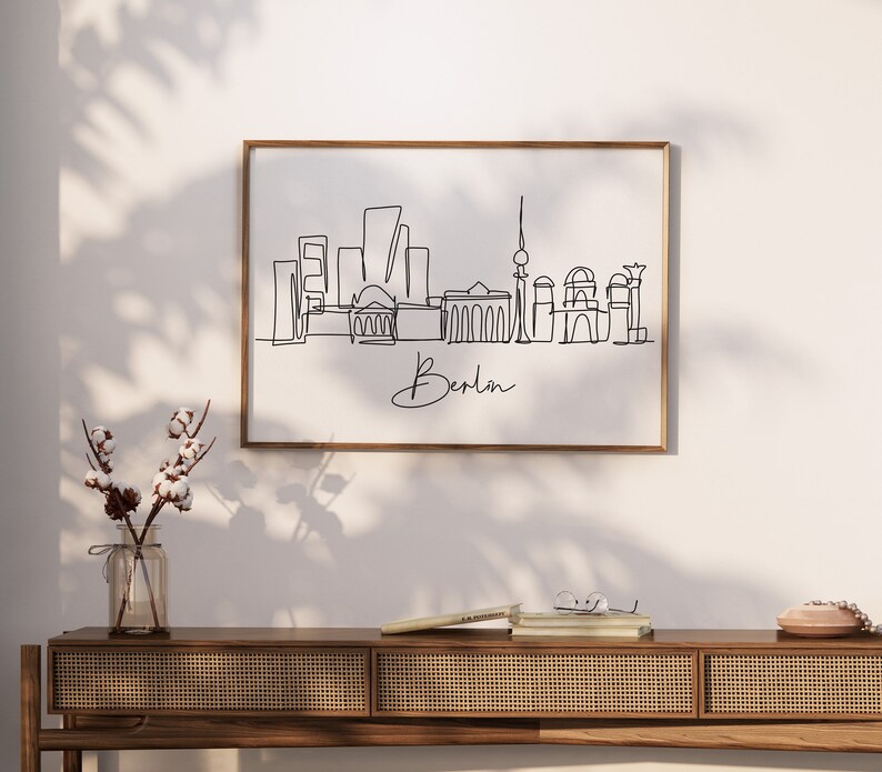 Berlin Skyline Digital Download, Black White Printable, City Skyline Art, Instant Download, Berlin Printable Wall Art, Travel Wall Art