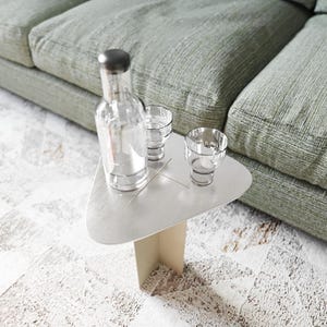 TRIO Stainless Steel Modern Side Table - Customizable Colors, Handmade Accent Table, Indoor & Outdoor Use, Laser Engraving Available